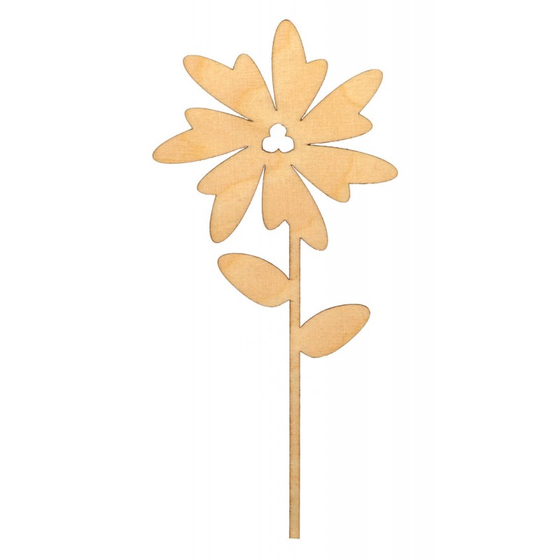 Kwiatek na piku ze sklejki