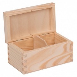 pudełko drewniane na herbatę 2 przegrody