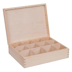 Pudełko drewniane na herbatę 12 przegródek