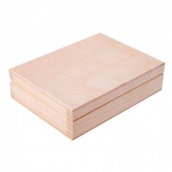 pudełko z drewna na dwie talie kart